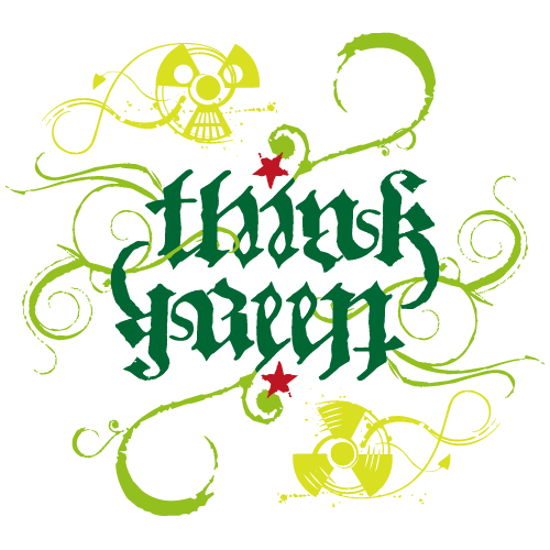 Ambigram think-green